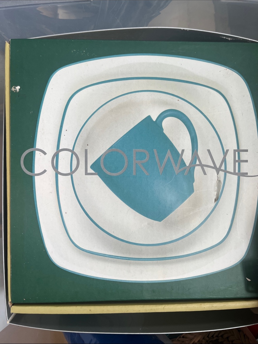 Teal Dinnerware Set - Teal Square Plate and Mug